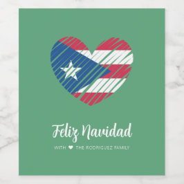 Puerto Rico Flag Coquito Weinetikett