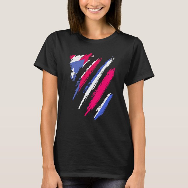 Puerto Rico Flag Costa Rica Gross Patriot Land T-Shirt (Vorderseite)