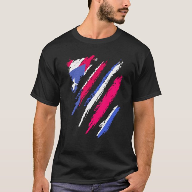 Puerto Rico Flag Costa Rica Grown Patriot Country  T-Shirt (Vorderseite)