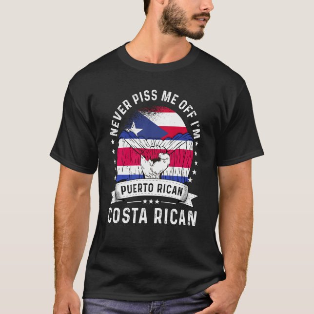 Puerto Rico Flag Costa Rica Spaß Pride T-Shirt (Vorderseite)
