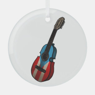 Puerto Rico Flag Cuatro Ornament Aus Glas