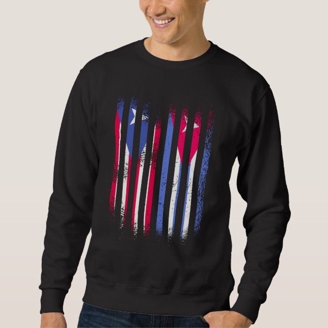 Puerto Rico Flag Cuba Grown Country Flags Stripes Sweatshirt (Vorderseite)