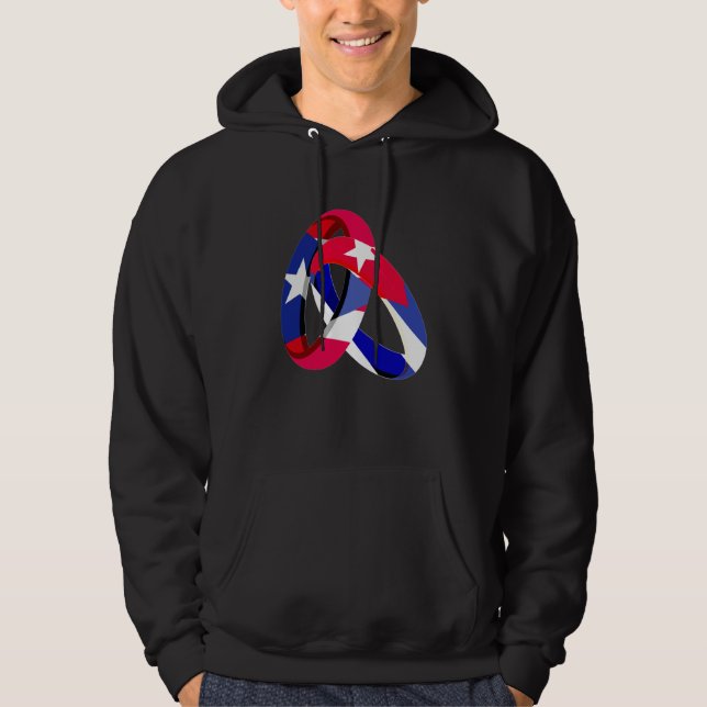 Puerto Rico Flag Cuba Grown Ring Marriage Wedding Hoodie (Vorderseite)
