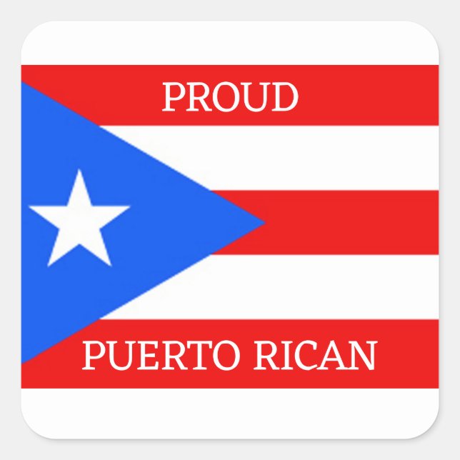Puerto Rico Flag Design Quadratischer Aufkleber (Vorderseite)