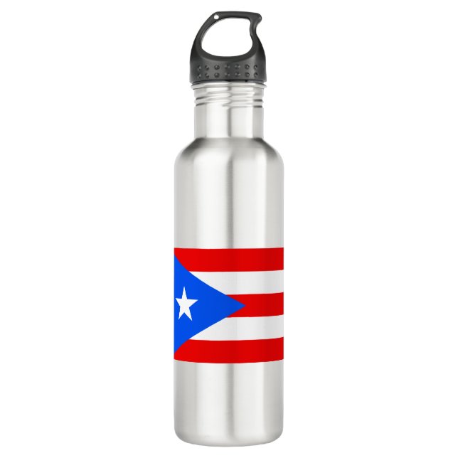 Puerto Rico Flag Edelstahlflasche (Vorderseite)