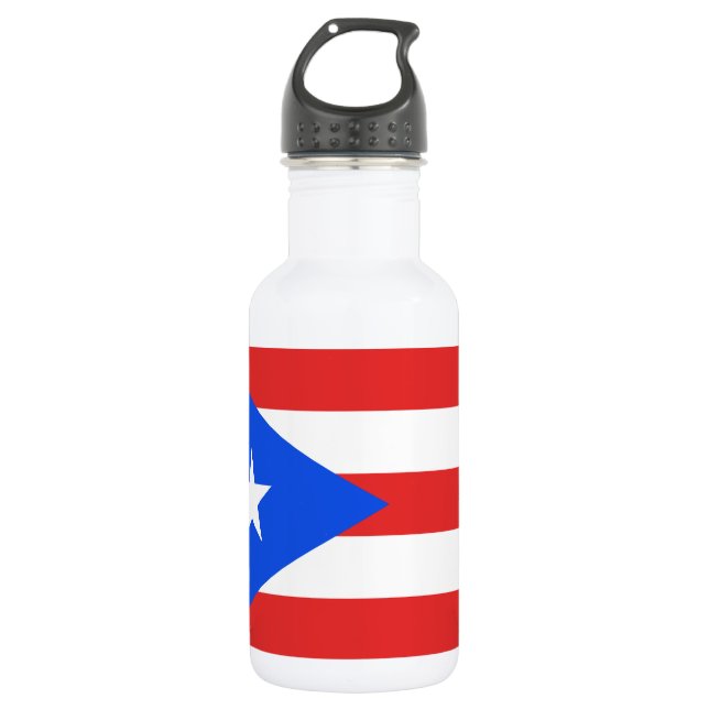 Puerto Rico Flag Edelstahlflasche (Vorderseite)