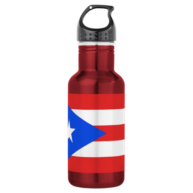 Puerto Rico Flag Edelstahlflasche (Vorderseite)