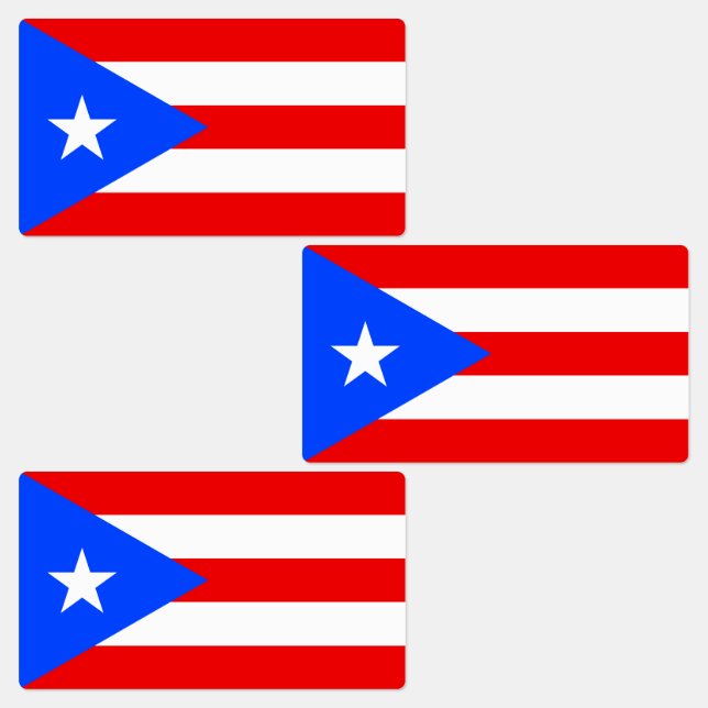 Puerto Rico Flag Etiketten (Gruppe)