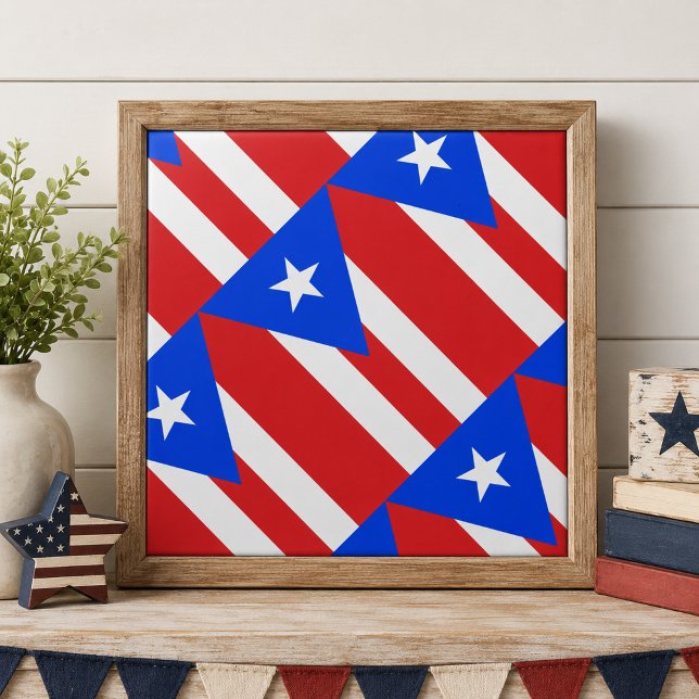 Puerto Rico Flag Fliese (Puerto Rico Flag Tile)