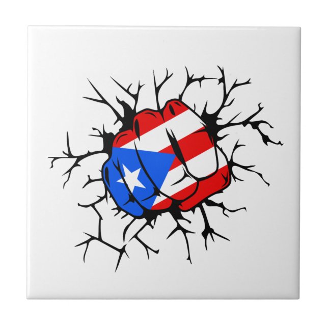 Puerto Rico Flag Frische Coole Keramik Tile Fliese (Vorderseite)