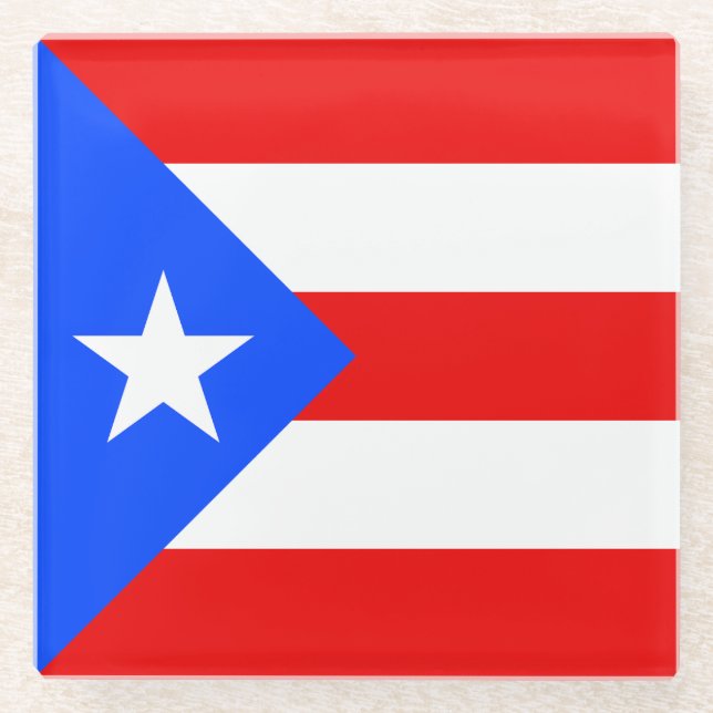 Puerto Rico Flag Glasuntersetzer (Vorderseite)