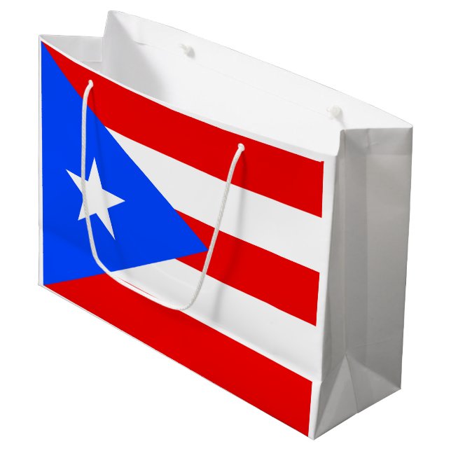 Puerto Rico Flag Große Geschenktüte (Vorderseite Schrägansicht)
