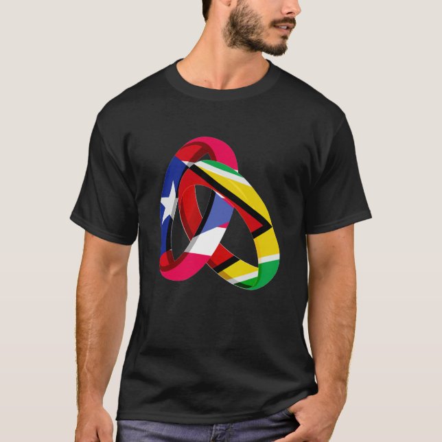Puerto Rico Flag Guyana Grosse Ring Weddin T-Shirt (Vorderseite)