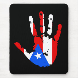 Puerto Rico Flag Handprint Mousepad