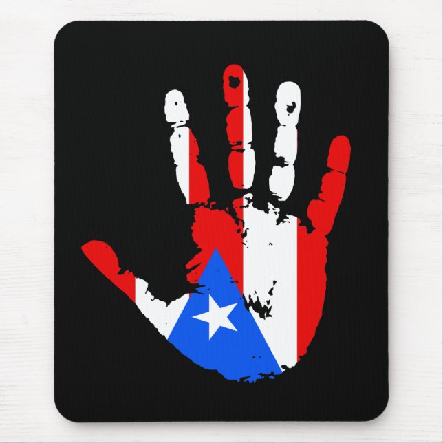 Puerto Rico Flag Handprint Mousepad (Vorne)