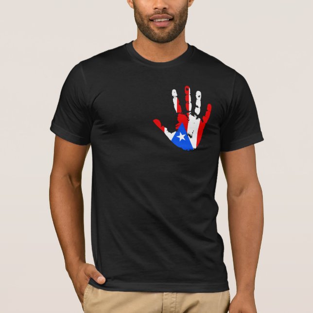 Puerto Rico Flag Handprint T-Shirt (Vorderseite)