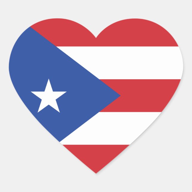 Puerto Rico Flag Heart Sticker (Vorderseite)