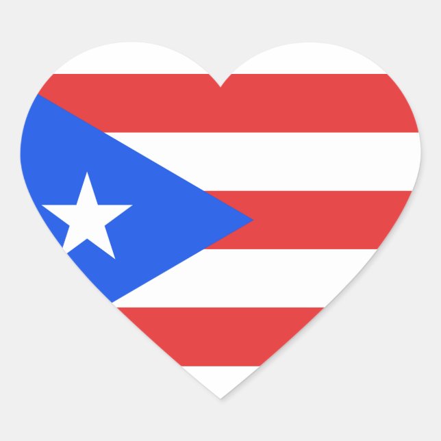 Puerto Rico Flag Herz-Aufkleber (Vorderseite)