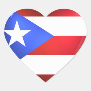 Puerto Rico Flag Herz-Aufkleber