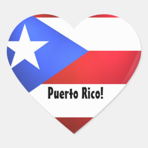 Puerto Rico Flag Herz Herz-Aufkleber