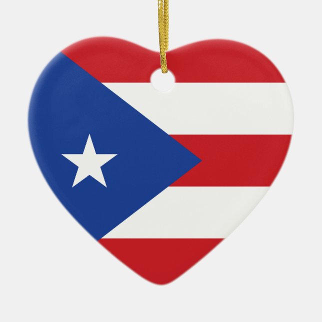 Puerto Rico Flag Herz Keramik Ornament (Vorne)