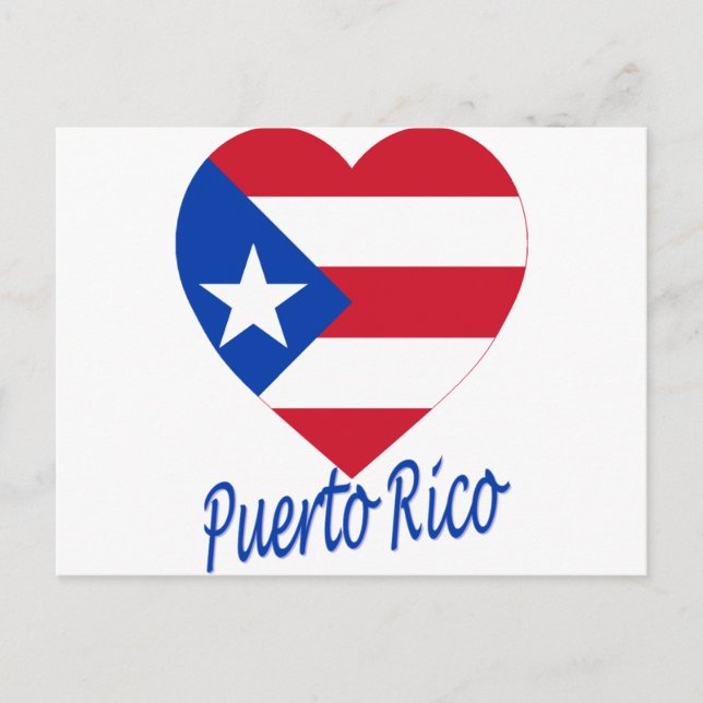 Puerto Rico Flag Herz Postkarte (Vorderseite)