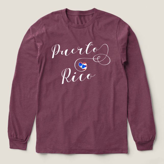 Puerto Rico Flag Herz, Puerto Rico Design Tri-Blend Shirt (Design Vorderseite)