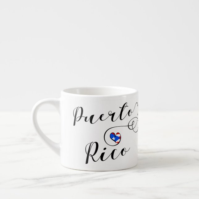 Puerto Rico Flag Herz, Puerto Rico Espressotasse (Links)