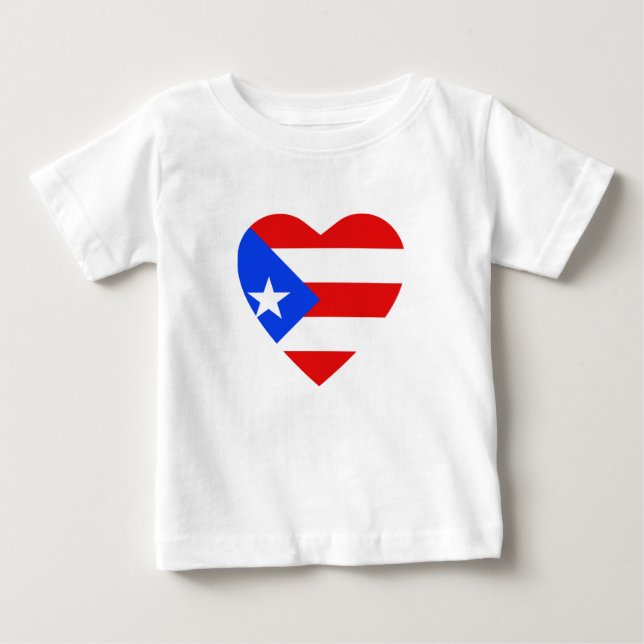 Puerto Rico Flag Herz T - Shirt (Vorderseite)