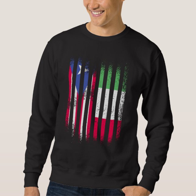 Puerto Rico Flag Italy Grown Country Flags Stripes Sweatshirt (Vorderseite)