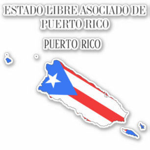 Puerto Rico Flag Karte Kontur Aufkleber