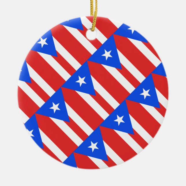 Puerto Rico Flag Keramik Ornament (Vorne)