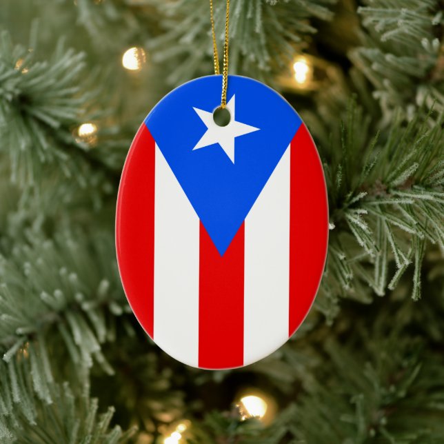 Puerto Rico Flag Keramik Ornament (Baum)
