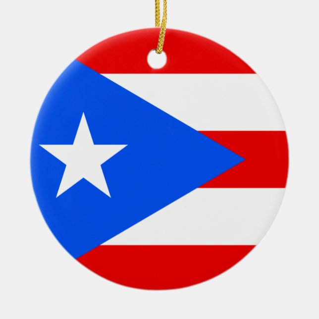 Puerto Rico Flag Keramikornament (Vorne)