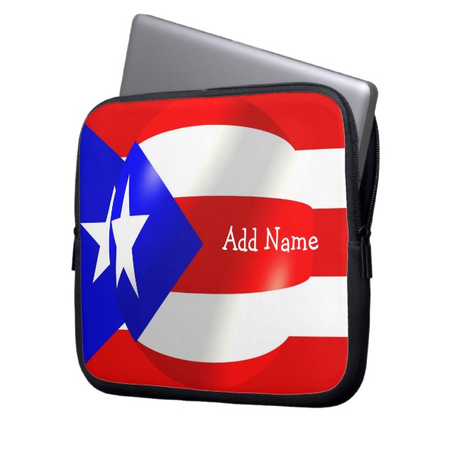 Puerto Rico Flag Laptop Sleeve (Vorderseite Links)