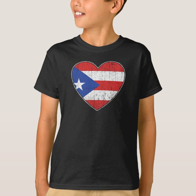Puerto Rico Flag Liebe Herz Puertorican T-Shirt (Vorderseite)