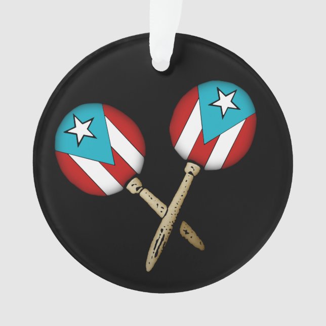 Puerto Rico Flag Maracas Ornament (Vorderseite)