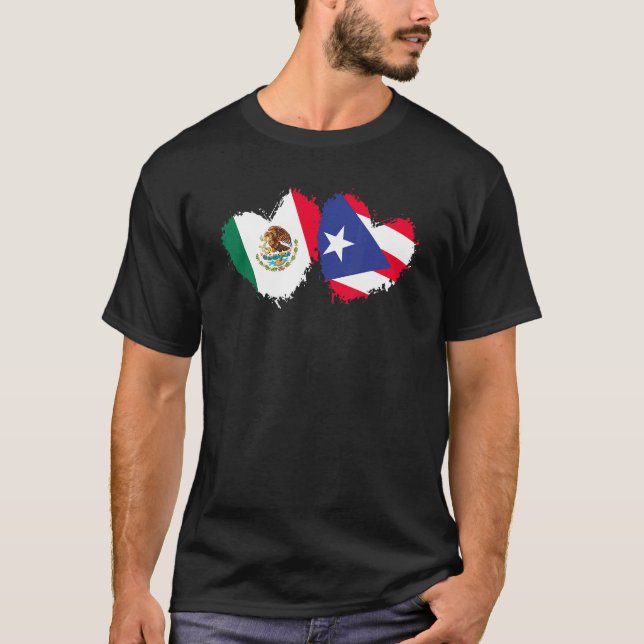 Puerto Rico Flag Mexikanischer Puerto Rico Lo T-Shirt (Vorderseite)