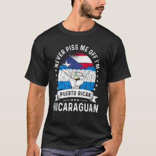 Puerto Rico Flag Nicaragua Grown Spaß Pride T-Shirt