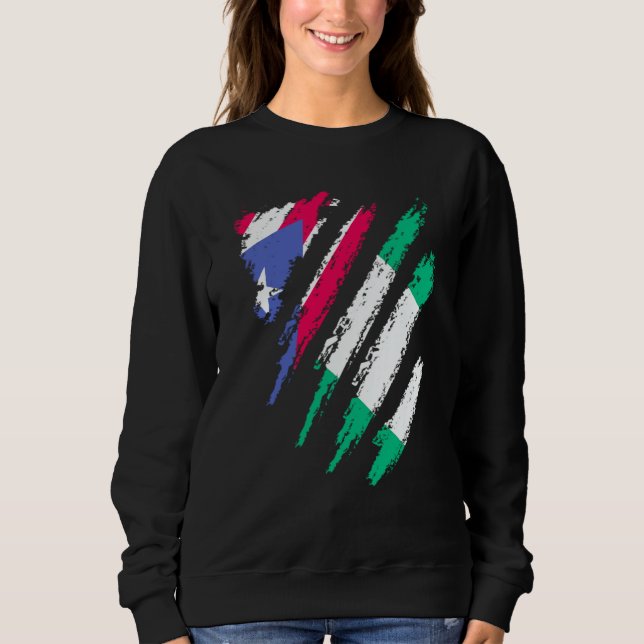 Puerto Rico Flag Nigeria Grown Patriot Country Str Sweatshirt (Vorderseite)