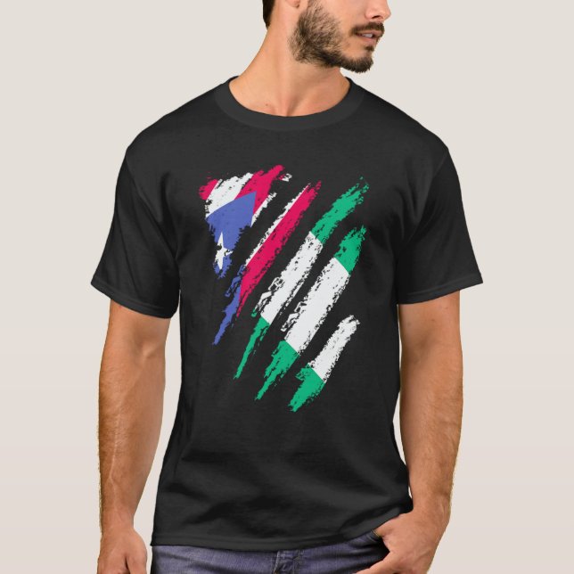 Puerto Rico Flag Nigeria Grown Patriot Country Str T-Shirt (Vorderseite)