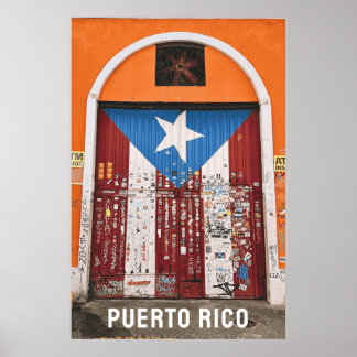 Puerto Rico Flag Old San Juan Travel Fotografie Poster