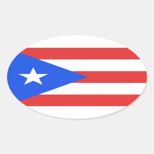 Puerto Rico Flag Ovaler Aufkleber