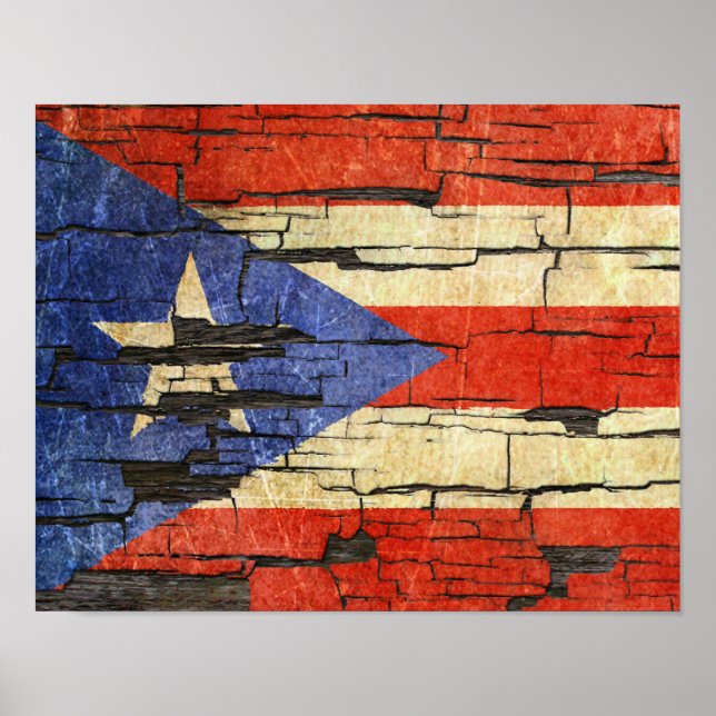 Puerto-Rico Flag Paint Effect Poster (Vorne)