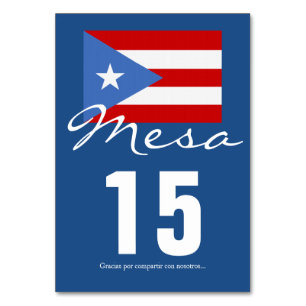 Puerto Rico Flag Party Thema Tischnummer