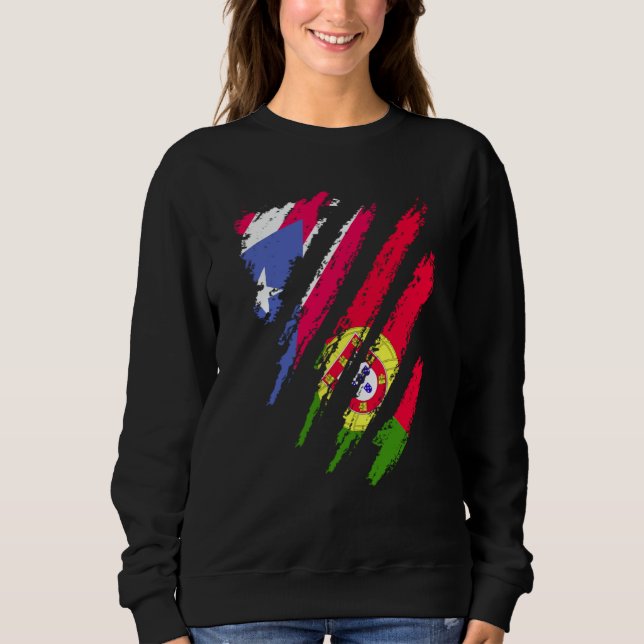Puerto Rico Flag Portugal Grown Patriot Country St Sweatshirt (Vorderseite)