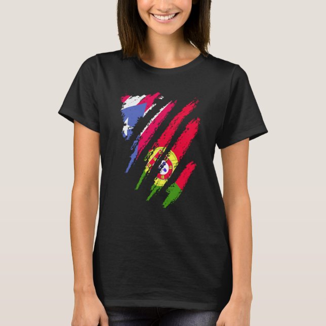 Puerto Rico Flag Portugal Grown Patriot Country St T-Shirt (Vorderseite)