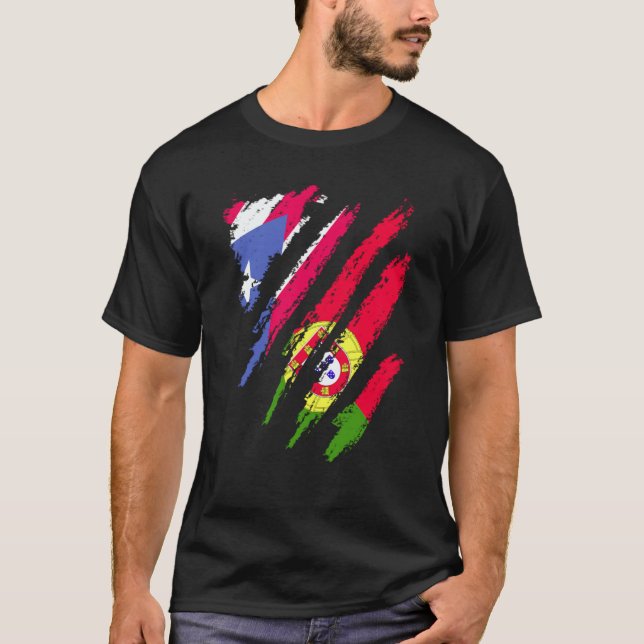 Puerto Rico Flag Portugal Grown Patriot Country St T-Shirt (Vorderseite)