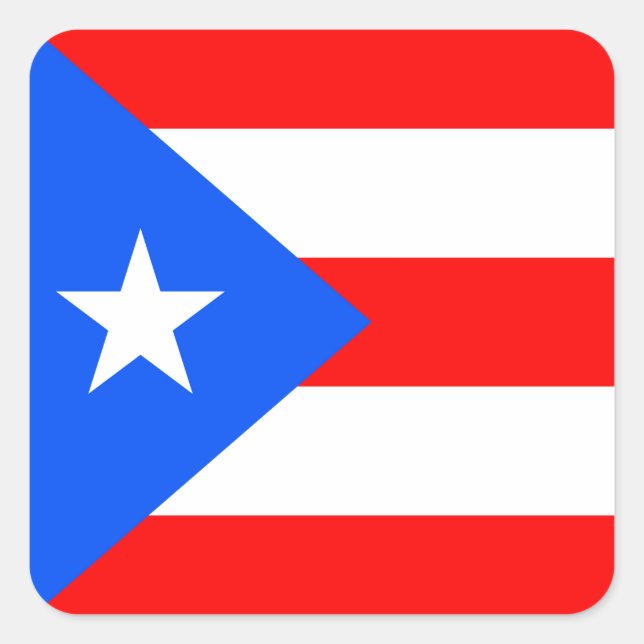 Puerto Rico Flag Quadratischer Aufkleber (Vorderseite)