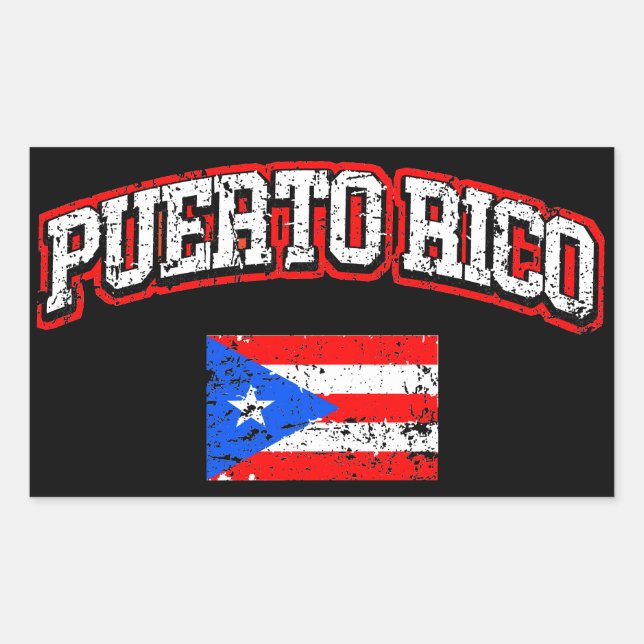 Puerto Rico Flag Rechteckiger Aufkleber (Vorderseite)